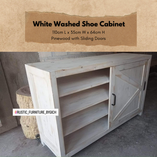 SHIRO WASHED WHITE SHOE CABINET