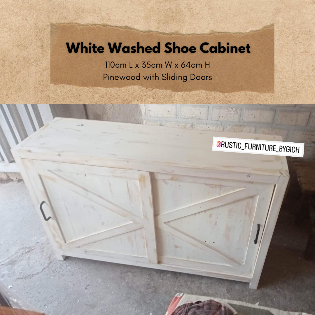 SHIRO WASHED WHITE SHOE CABINET