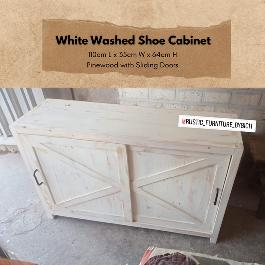 SHIRO WASHED WHITE SHOE CABINET