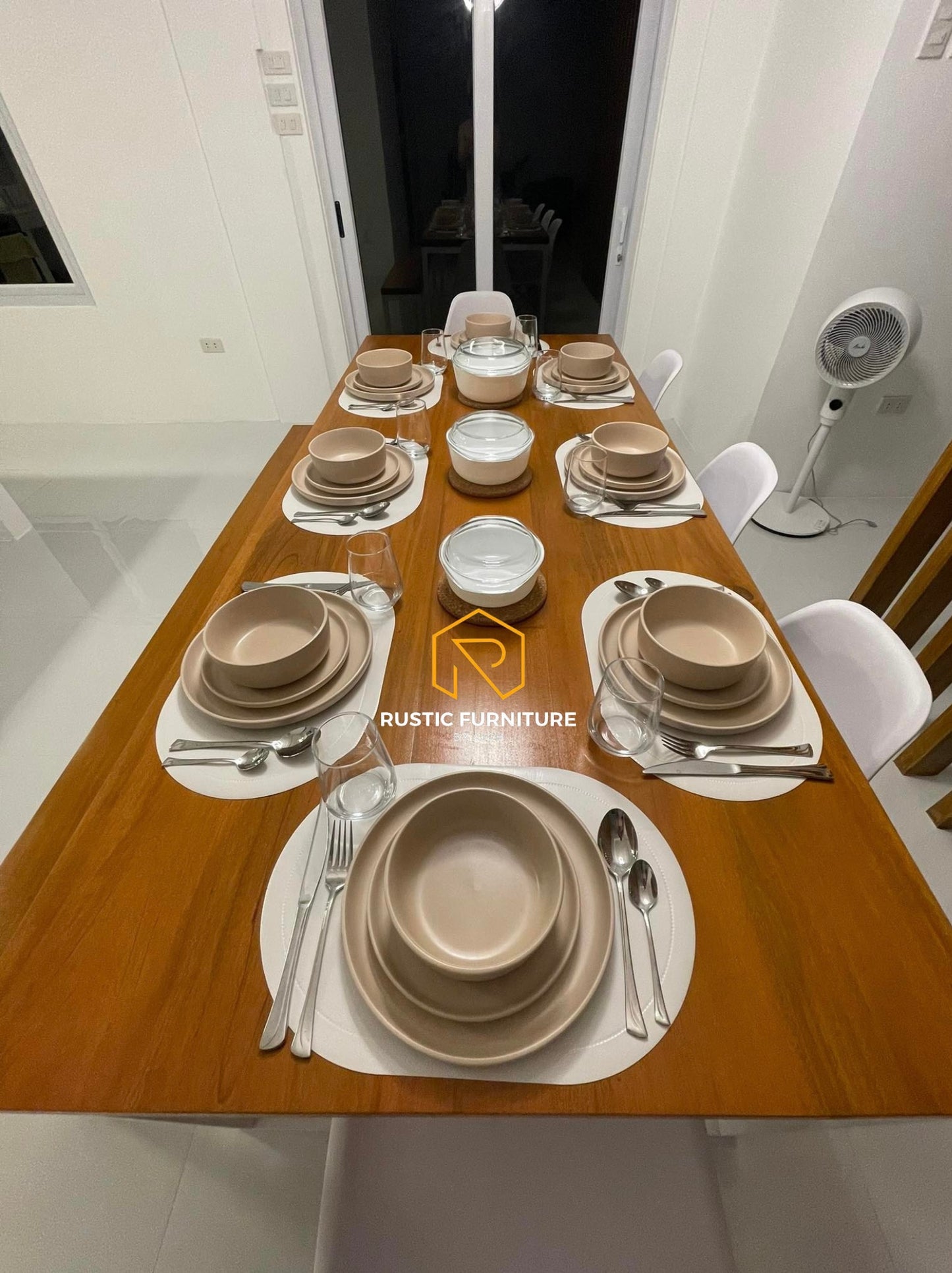 EMORI 8-SEATER INDUSTRIAL SCANDINAVIAN DINING SET