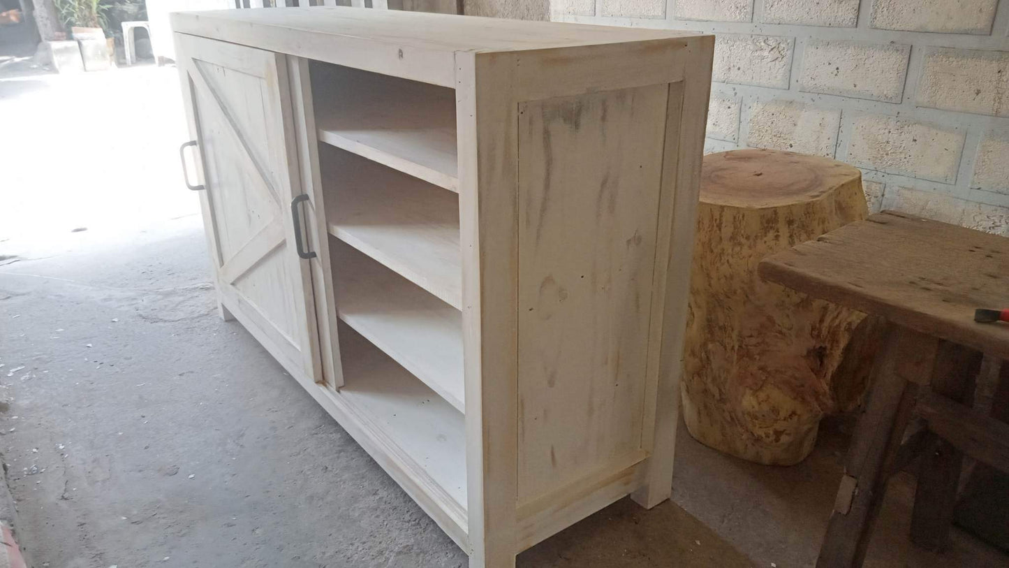 SHIRO WASHED WHITE SHOE CABINET