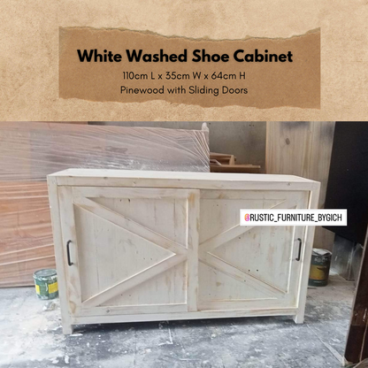 SHIRO WASHED WHITE SHOE CABINET