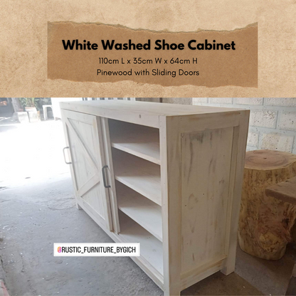 SHIRO WASHED WHITE SHOE CABINET