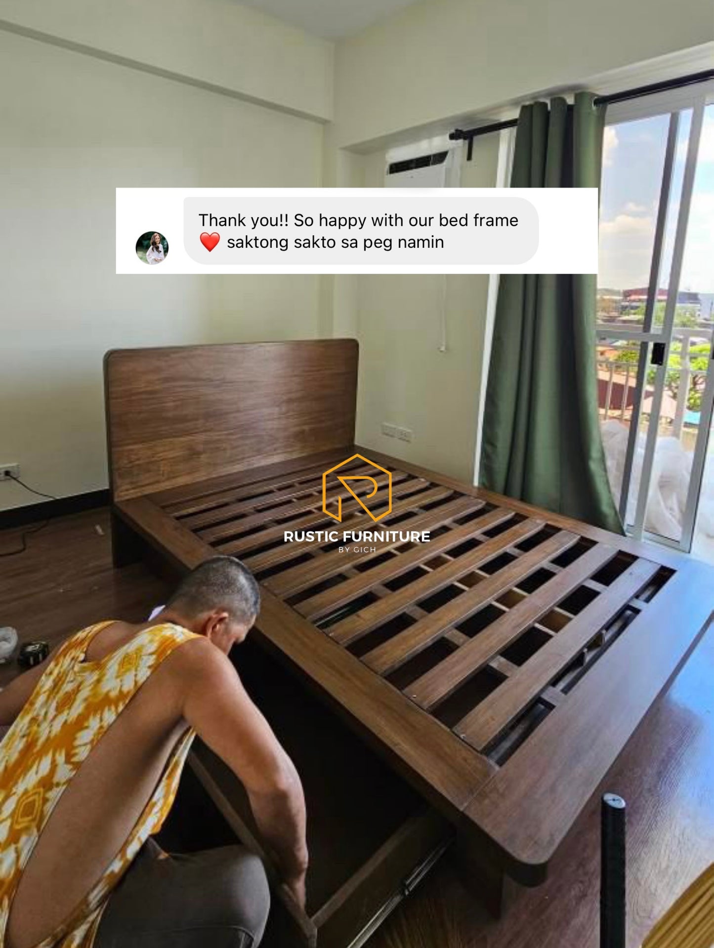 SOLID FLOATING BED WITH 4 DRAWERS