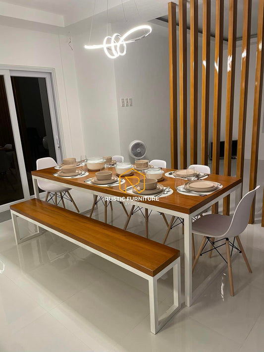 EMORI 8-SEATER INDUSTRIAL SCANDINAVIAN DINING SET