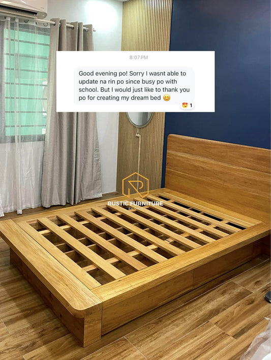 SOLID FLOATING BED WITH 4 DRAWERS