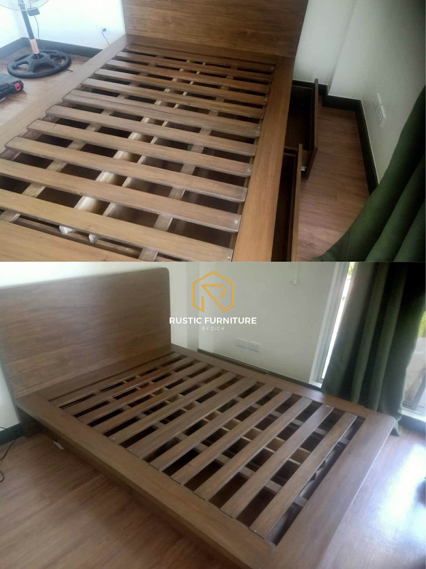 SOLID FLOATING BED WITH 4 DRAWERS
